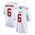 Vanessashop SF.49ers #6 Malik Mustapha Player White Fashion Home Game Stitched Jerseys