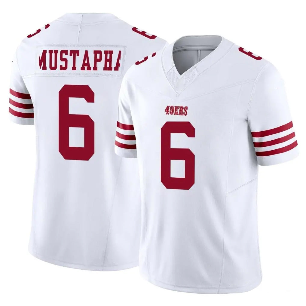 Vanessashop SF.49ers #6 Malik Mustapha Player White Limited Vapor F.U.S.E. Home Game Stitched Jerseys