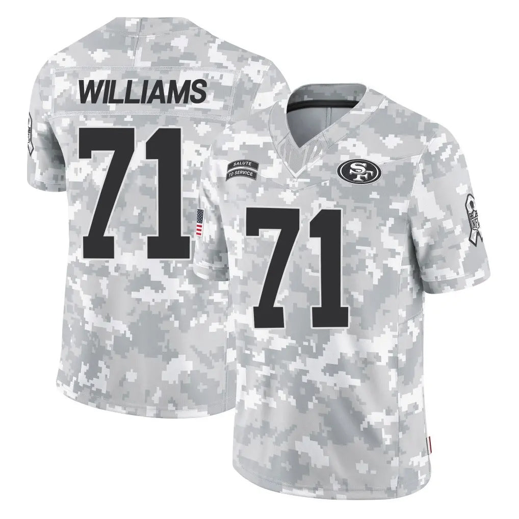 Vanessashop SF.49ers #71 Trent Williams Player Arctic Camo Limited Salute To Service Home Game Stitched Jerseys