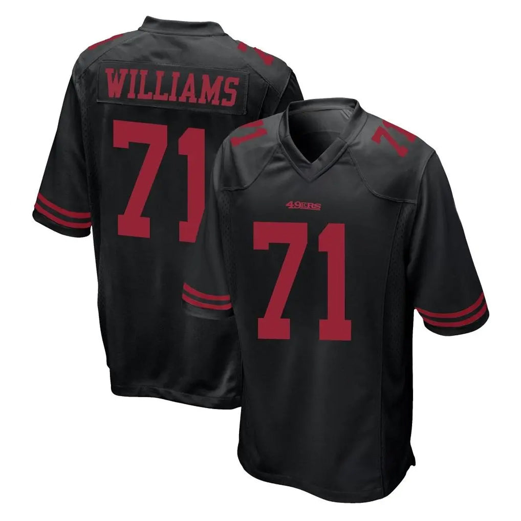 Vanessashop SF.49ers #71 Trent Williams Player Black Alternate Home Game Stitched Jerseys