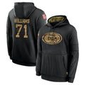 Vanessashop SF.49ers #71 Trent Williams Player Black Salute to Service Sideline Performance Pullover Hoodies Home Game Stitched Jerseys