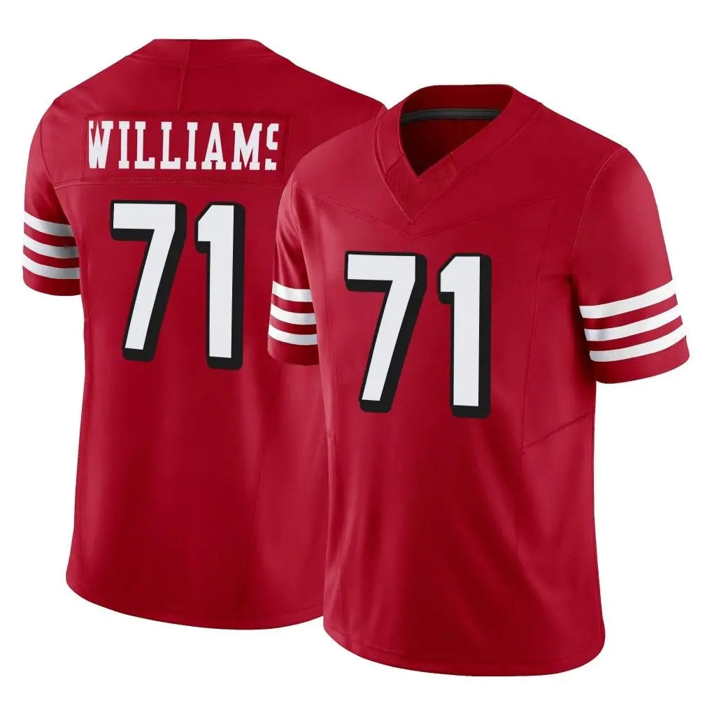 Vanessashop SF.49ers #71 Trent Williams Player Red Limited Alternate Vapor F.U.S.E. Home Game Stitched Jerseys