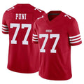 Vanessashop SF.49ers #77 Dominick Puni Player Red Limited Vapor F.U.S.E. Home Game Stitched Jerseys