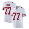 Vanessashop SF.49ers #77 Dominick Puni Player White Limited Vapor Untouchable Home Game Stitched Jerseys