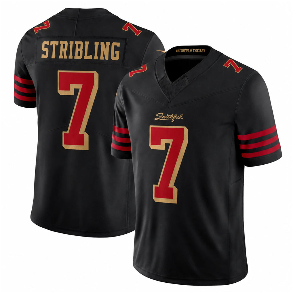 Vanessashop SF.49ers #7 De'Zhaun Stribling Player Black Limited Rivalries Collection Home Game Stitched Jerseys