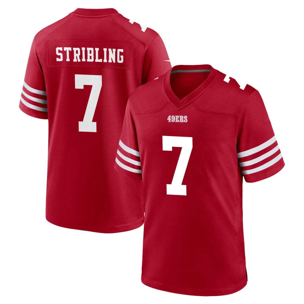 Vanessashop SF.49ers #7 De'Zhaun Stribling Player Red Game Home Stitched Jerseys