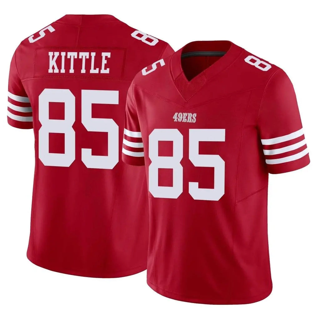 Vanessashop SF.49ers #85 George Kittle Player Red Limited Vapor F.U.S.E. Home Game Stitched Jerseys