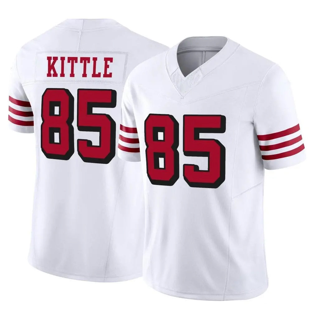 Vanessashop SF.49ers #85 George Kittle Player White Limited Alternate Vapor F.U.S.E. Home Game Stitched Jerseys