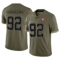 Vanessashop SF.49ers #92 Osa Odighizuwa Player Olive Limited Salute To Service Home Game Stitched Jerseys
