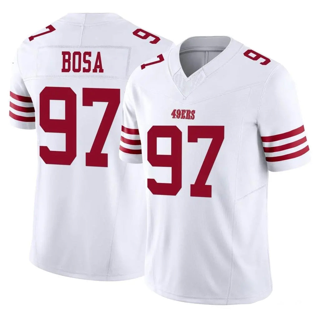 Vanessashop SF.49ers #97 Nick Bosa Player White Limited Vapor F.U.S.E. Home Game Stitched Jerseys