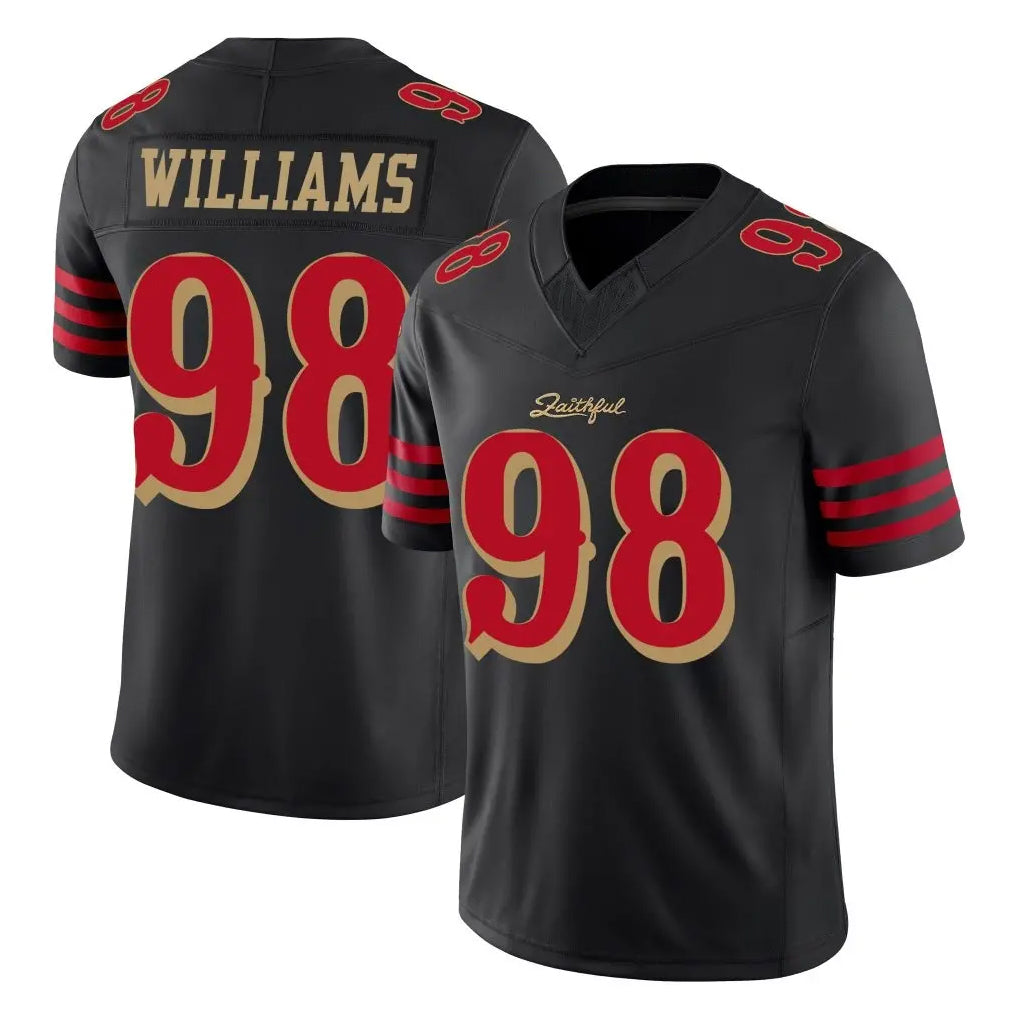 Vanessashop SF.49ers #98 Mykel Williams Player Black Limited Rivalries Collection Home Game Stitched Jerseys