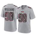 Vanessashop SF.49ers #98 Mykel Williams Player Gray Atmosphere Fashion Home Game Stitched Jerseys