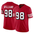 Vanessashop SF.49ers #98 Mykel Williams Player Red Limited Alternate Vapor F.U.S.E. Home Game Stitched Jerseys