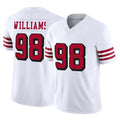 Vanessashop SF.49ers #98 Mykel Williams Player White Limited Alternate Vapor F.U.S.E. Home Game Stitched Jerseys
