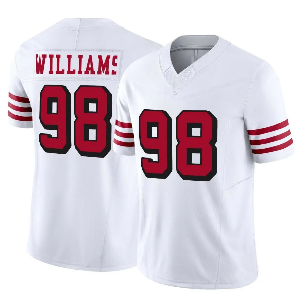 Vanessashop SF.49ers #98 Mykel Williams Player White Limited Alternate Vapor F.U.S.E. Home Game Stitched Jerseys