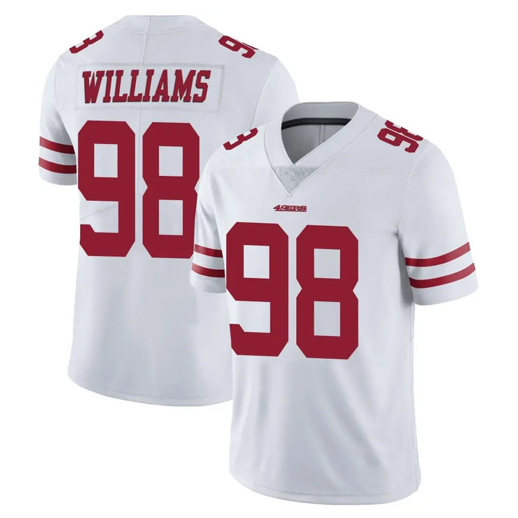 Vanessashop SF.49ers #98 Mykel Williams Player White Limited Vapor Untouchable Home Game Stitched Jerseys