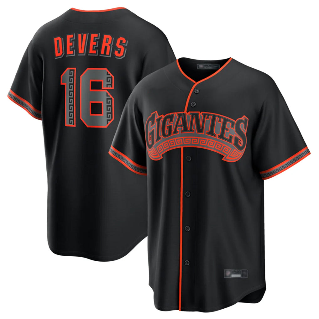 Vanessashop SF.Giants #16 Rafael Devers Player Black Alternate Limited Stitched Jerseys