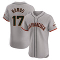 Vanessashop SF.Giants #17 Heliot Ramos Player Gray Home Limited Elite Stitched Jerseys