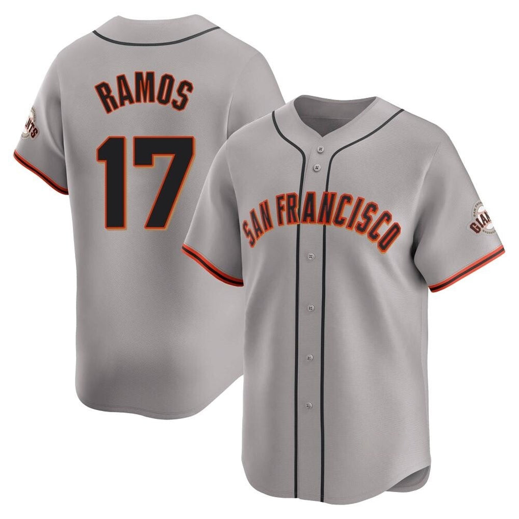 Vanessashop SF.Giants #17 Heliot Ramos Player Gray Home Limited Stitched Jerseys