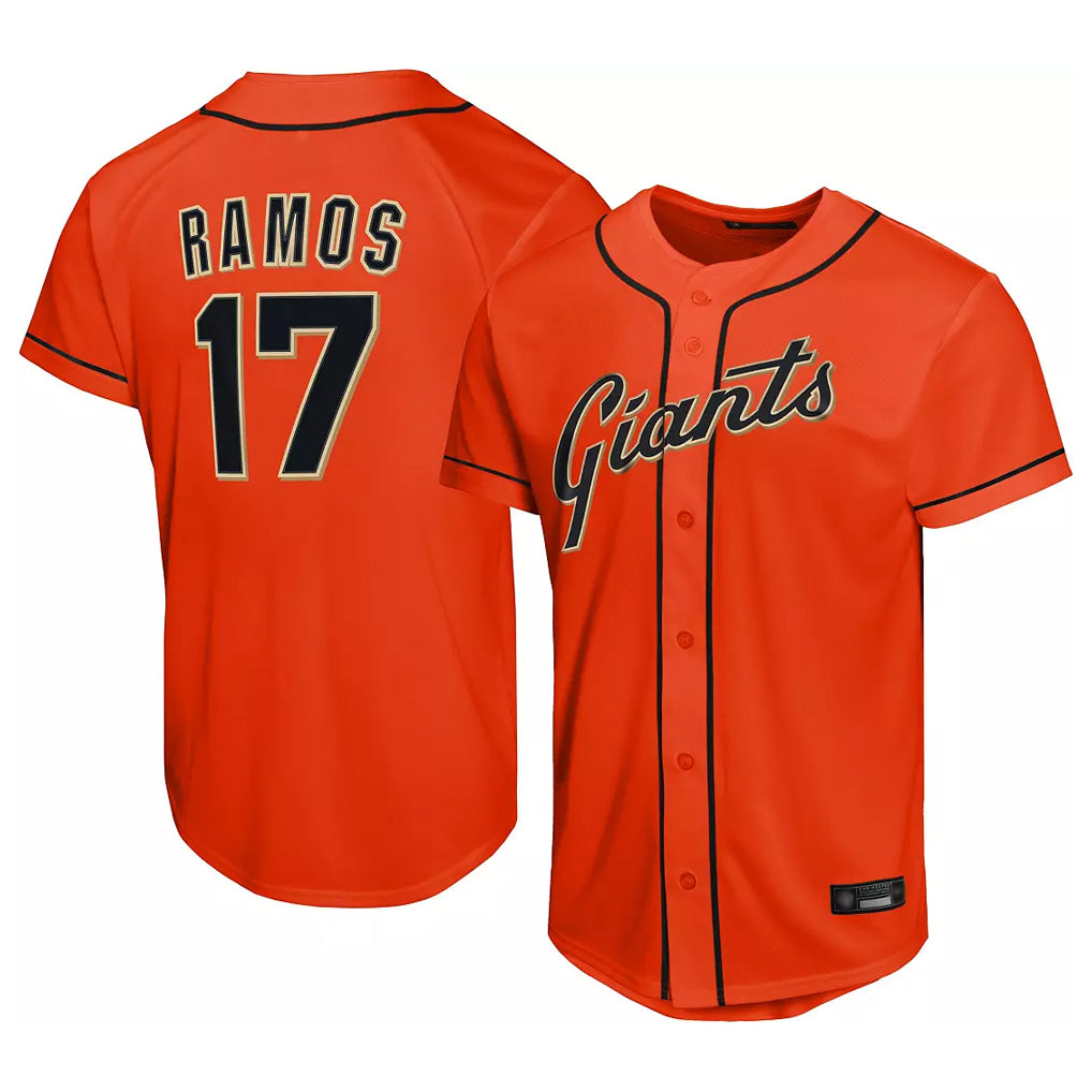 Vanessashop SF.Giants #17 Heliot Ramos Player Orange Home Limited Stitched Jerseys