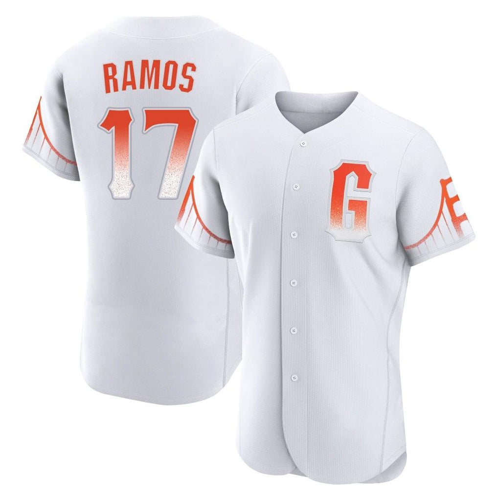 Vanessashop SF.Giants #17 Heliot Ramos Player White City Connect Home Limited Elite Stitched Jerseys