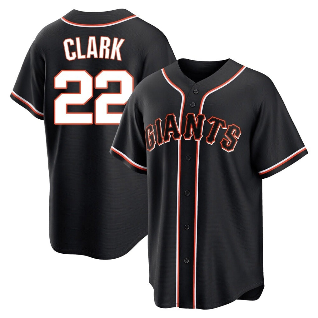 Vanessashop SF.Giants #22 Will Clark Player Black Fashion Out Home Limited Stitched Jerseys