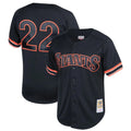 Vanessashop SF.Giants #22 Will Clark Player Black Mitchell & Ness Cooperstown Collection Limited Stitched Jerseys