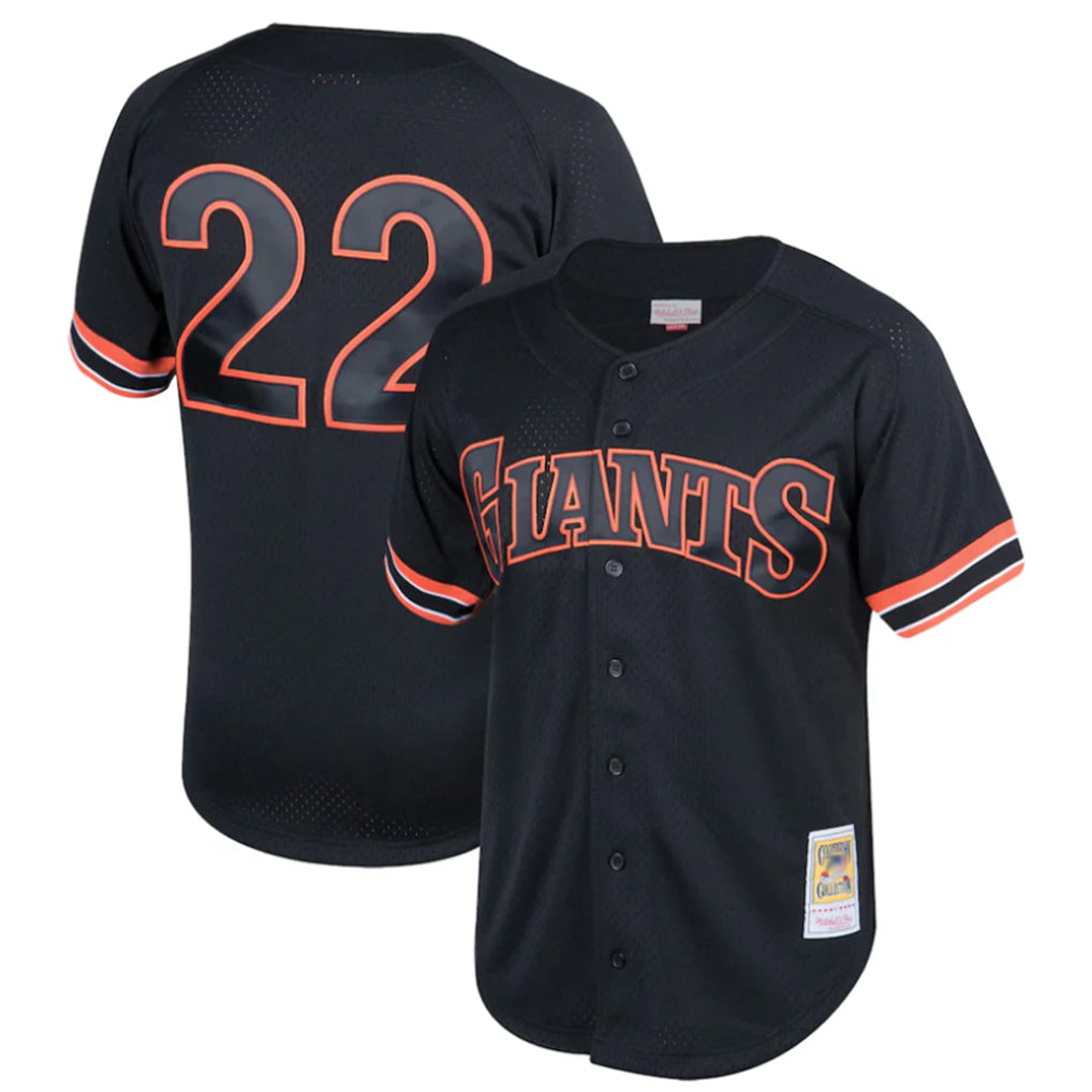Vanessashop SF.Giants #22 Will Clark Player Black Mitchell & Ness Cooperstown Collection Limited Stitched Jerseys