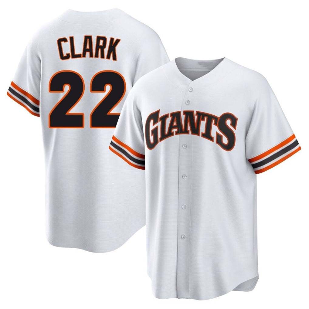 Vanessashop SF.Giants #22 Will Clark Player White Home Game Stitched Jerseys