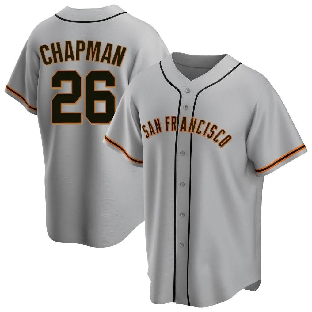 Vanessashop SF.Giants #26 Matt Chapman Player Gray Home Game Stitched Jerseys