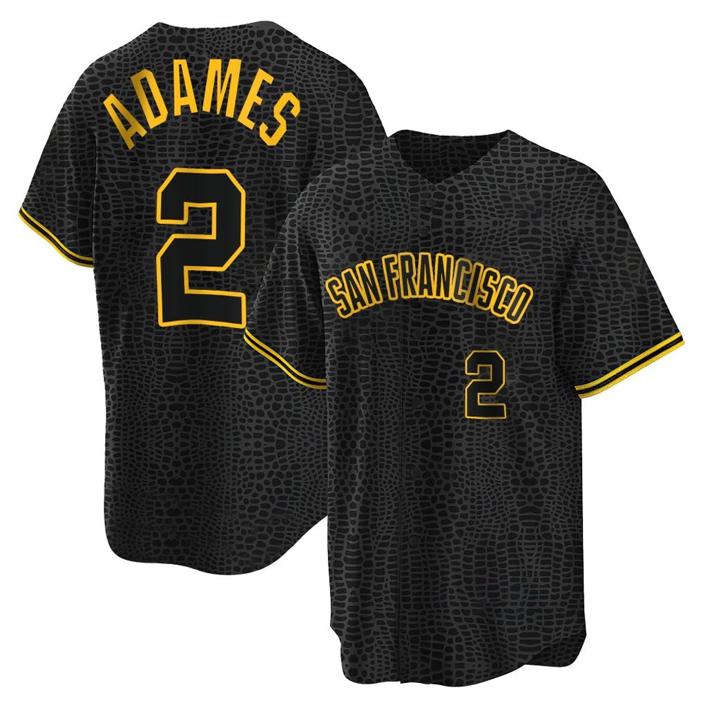 Vanessashop SF.Giants #2 Willy Adames Player Black Snake Skin City Limited Stitched Jerseys