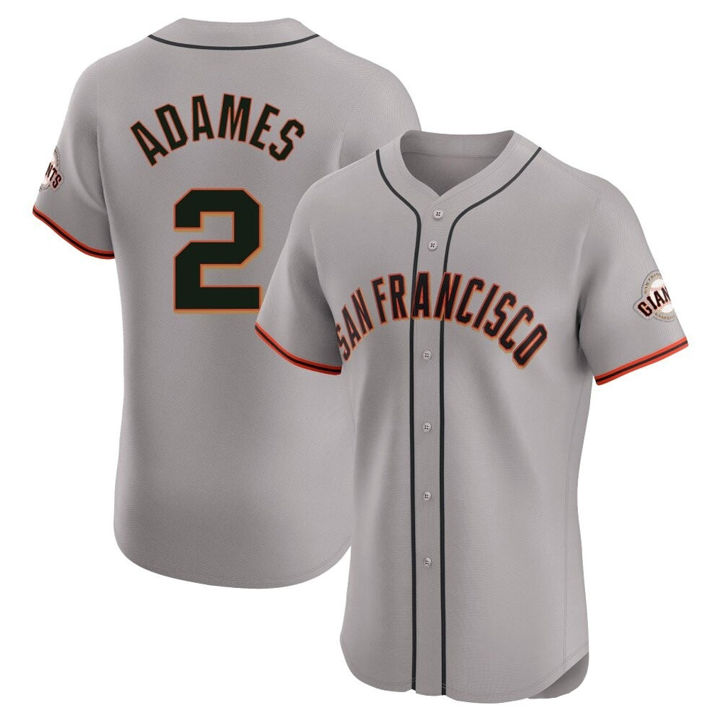 Vanessashop SF.Giants #2 Willy Adames Player Gray Home Limited Elite Stitched Jerseys