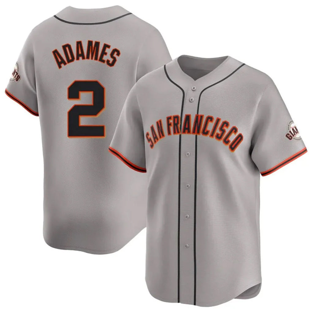 Vanessashop SF.Giants #2 Willy Adames Player Gray Home Limited Stitched Jerseys