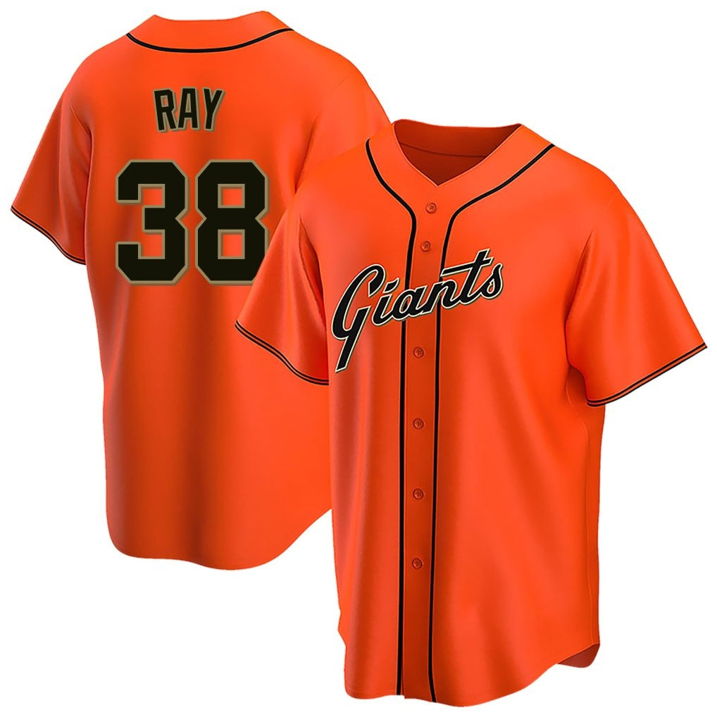 Vanessashop SF.Giants #38 Robbie Ray Player Orange Home Game Stitched Jerseys