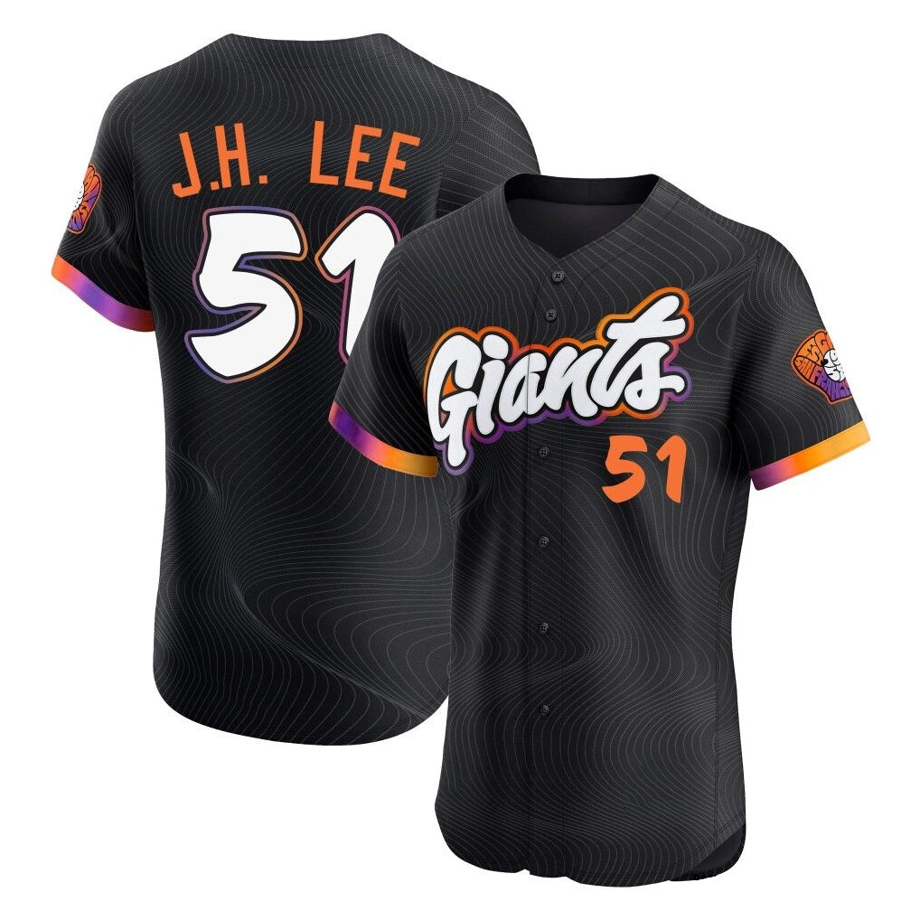 Vanessashop SF.Giants #51 Jung Hoo Lee Player Black 2025 City Connect Home Limited Elite Stitched Jerseys