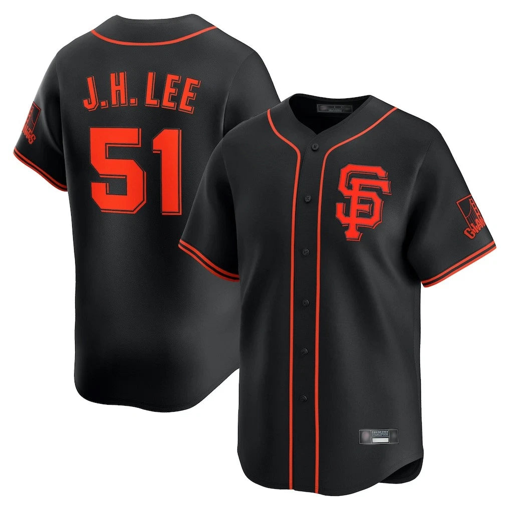 Vanessashop SF.Giants #51 Jung Hoo Lee Player Black 2026 Home Limited Stitched Jerseys