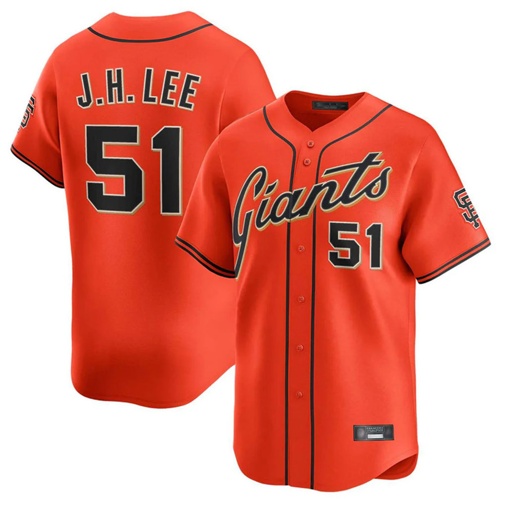 Vanessashop SF.Giants #51 Jung Hoo Lee Player Orange Home Limited Stitched Jerseys