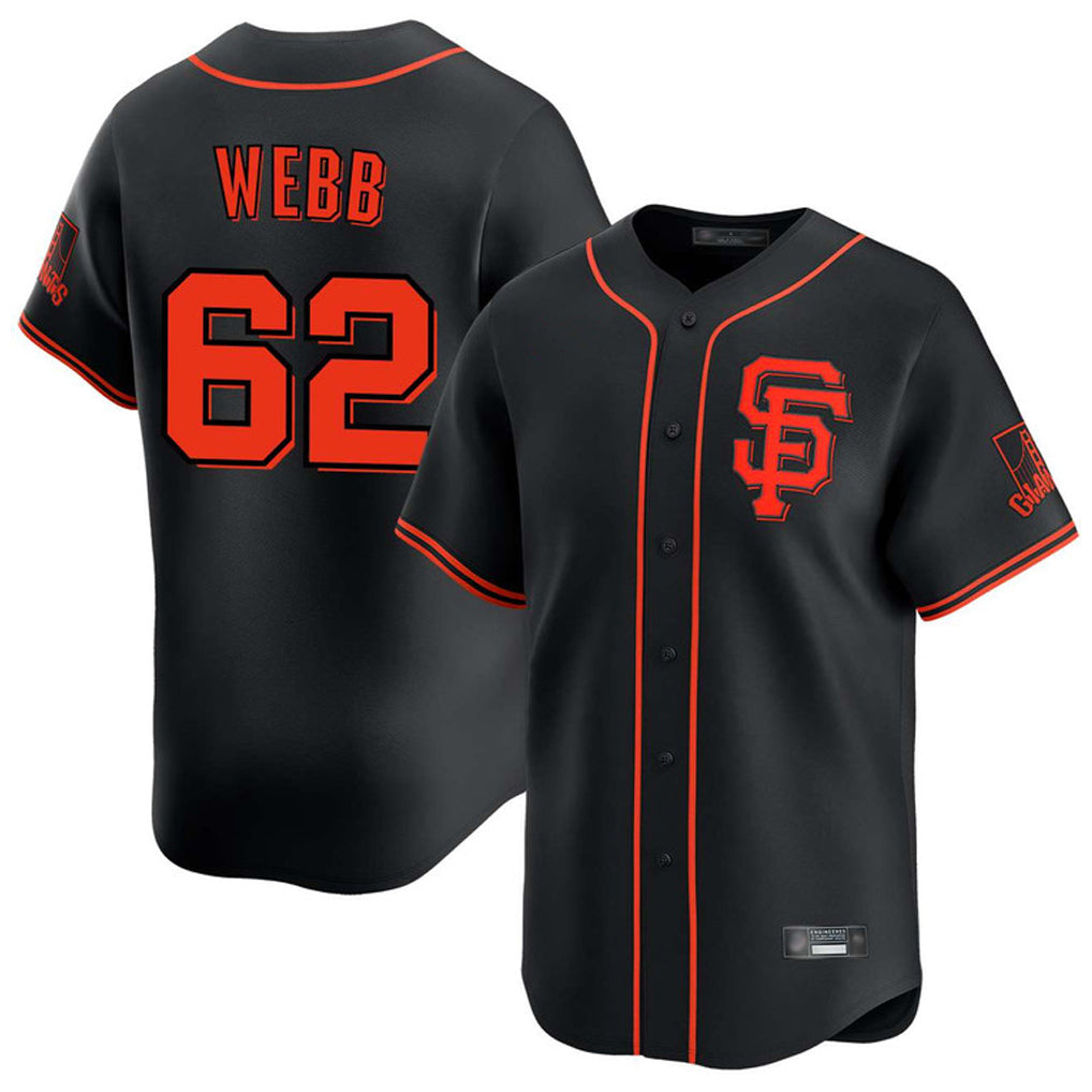 Vanessashop SF.Giants #62 Logan Webb Player Black Home Limited Stitched Jerseys