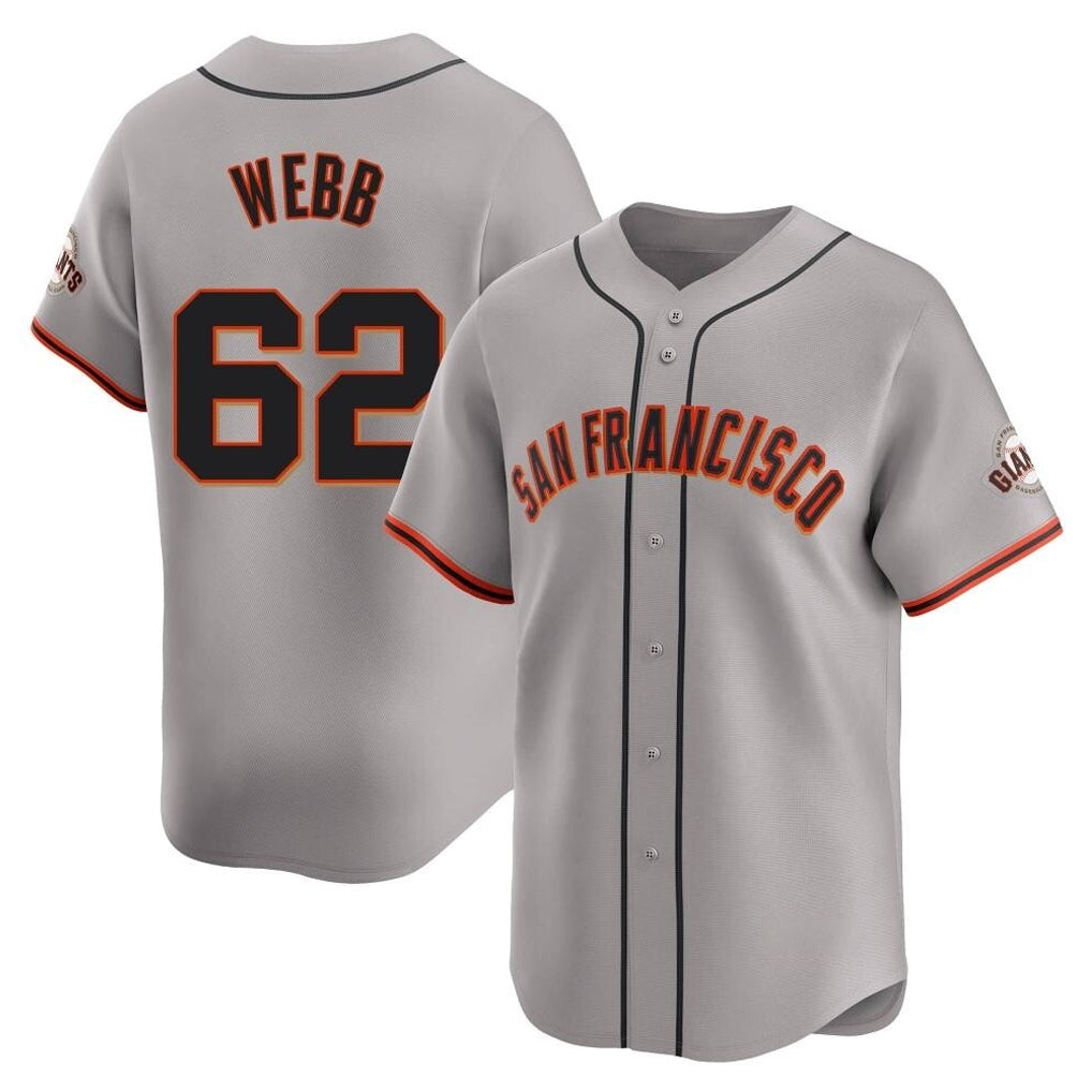 Vanessashop SF.Giants #62 Logan Webb Player Gray Home Limited Stitched Jerseys