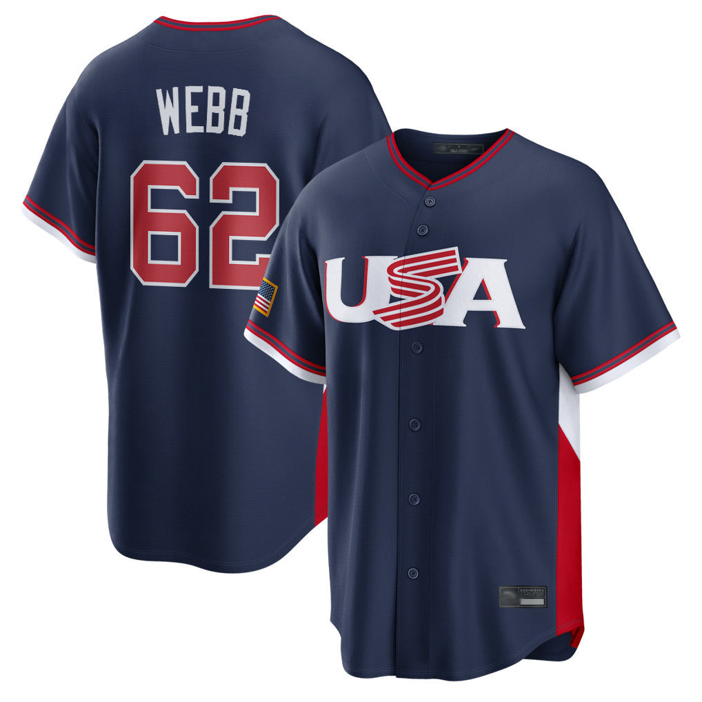 Vanessashop SF.Giants #62 Logan Webb Player Navy USA 2026 World Classic Road Limited Stitched Jerseys