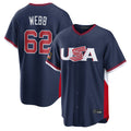 Vanessashop SF.Giants #62 Logan Webb Player Navy USA 2026 World Classic Road Limited Stitched Jerseys