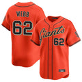 Vanessashop SF.Giants #62 Logan Webb Player Orange Home Limited Stitched Jerseys