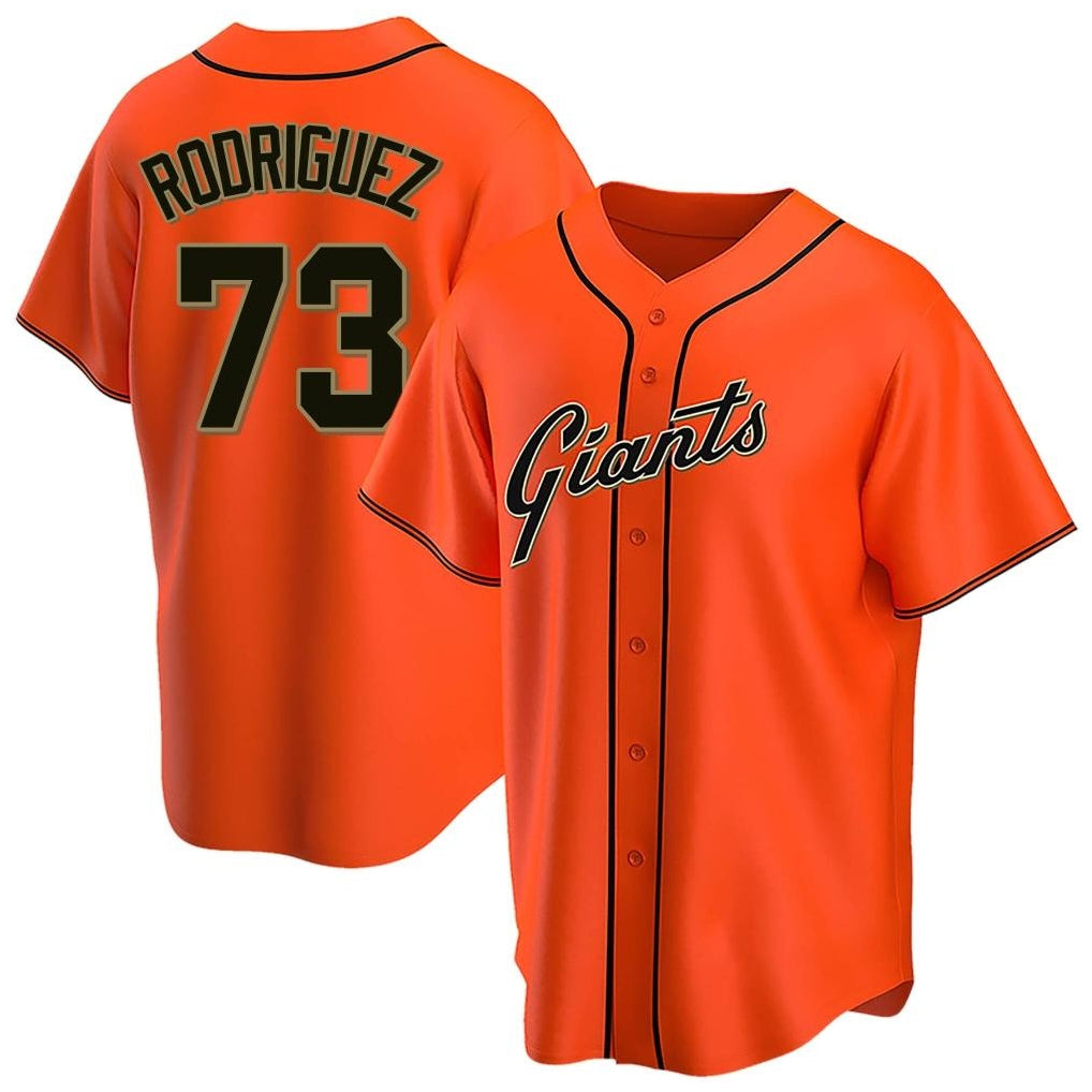 Vanessashop SF.Giants #73 Randy Rodriguez Player Orange Home Game Stitched Jerseys