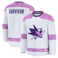 Vanessashop SJ.Sharks White Hockey Fights Cancer Survivor Practice Jerseys