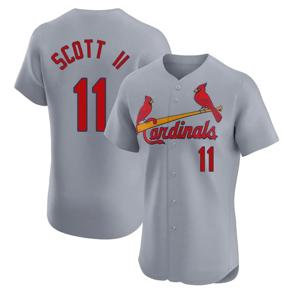 Vanessashop St. Louis Cardinals #11 Victor Scott II Player Gray Home Limited Elite Stitched Jerseys
