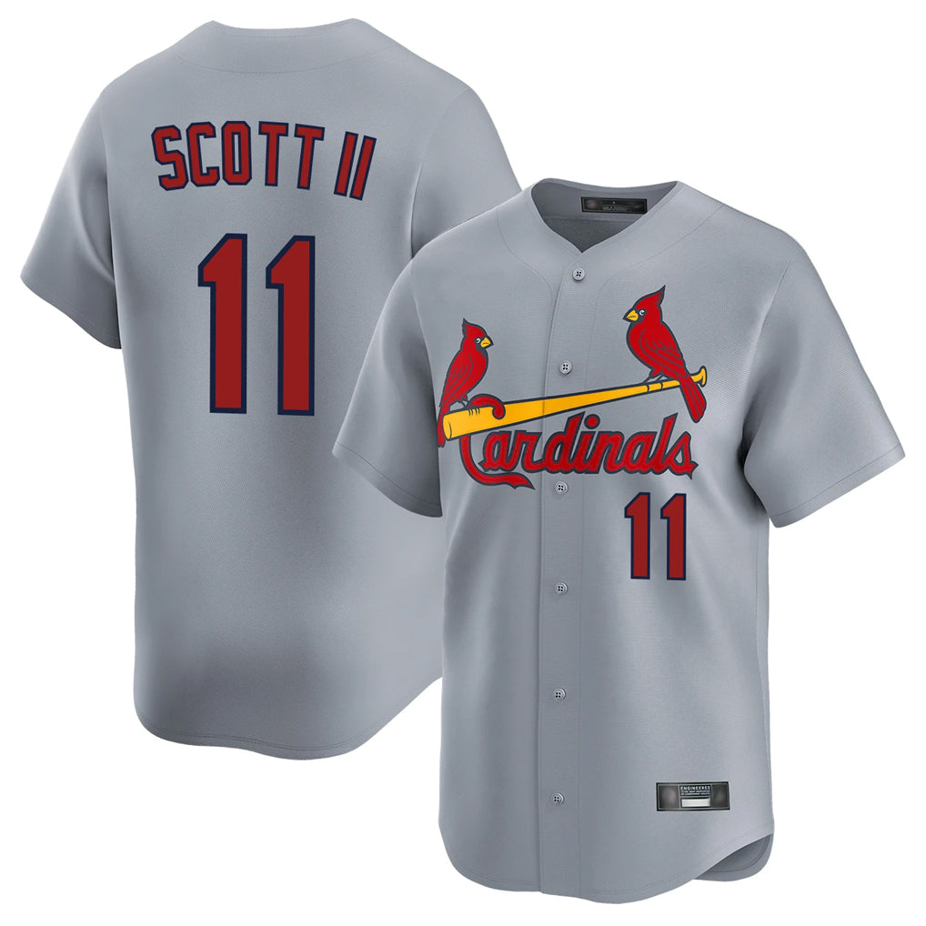 Vanessashop St. Louis Cardinals #11 Victor Scott II Player Gray Home Limited Stitched Jerseys