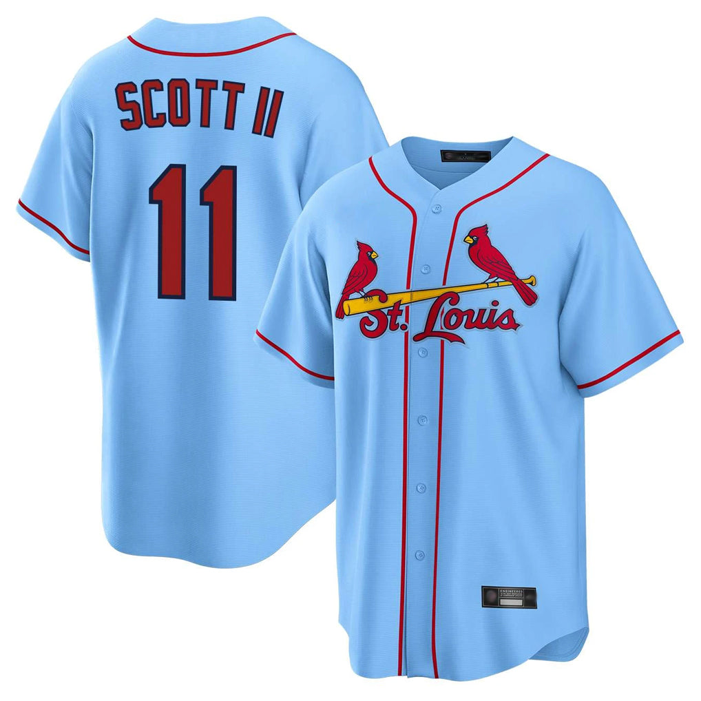Vanessashop St. Louis Cardinals #11 Victor Scott II Player Light Blue Home Game Stitched Jerseys
