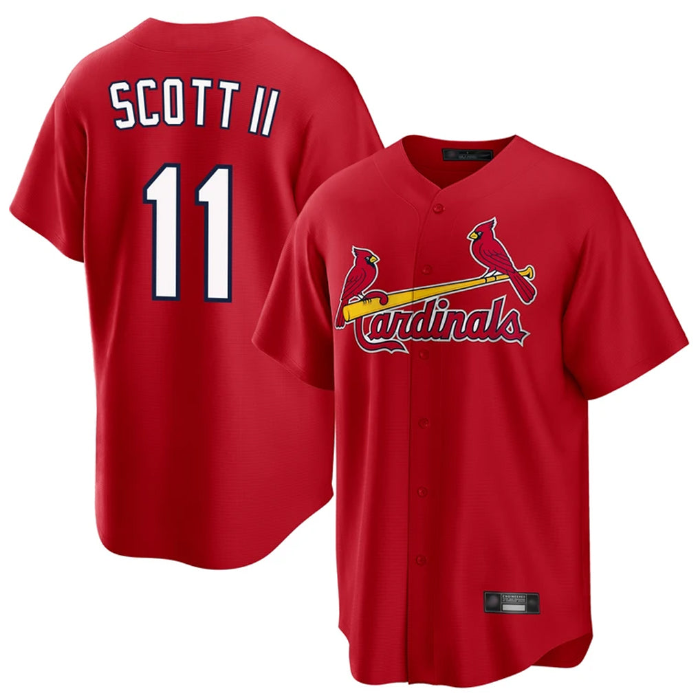 Vanessashop St. Louis Cardinals #11 Victor Scott II Player Red Home Game Stitched Jerseys