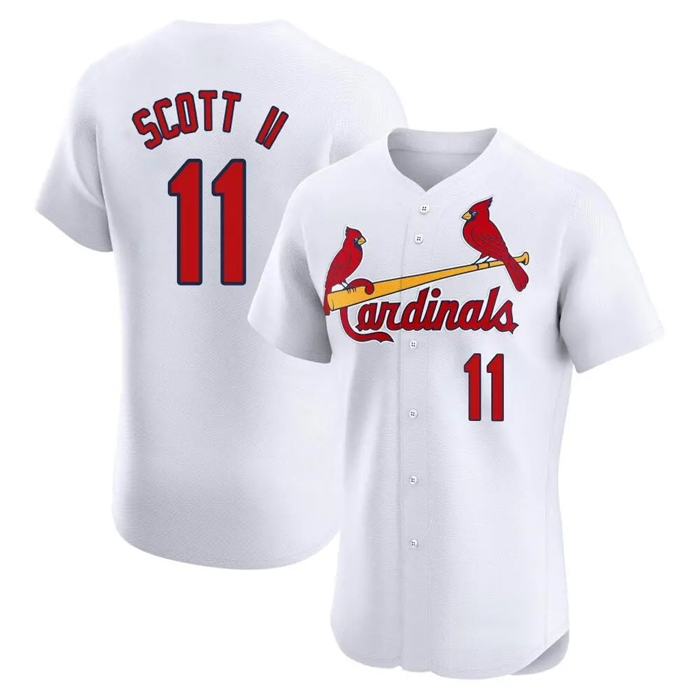 Vanessashop St. Louis Cardinals #11 Victor Scott II Player White Home Limited Elite Stitched Jerseys