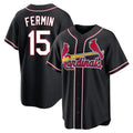 Vanessashop St. Louis Cardinals #15 Jose Fermin Player Black Carbon Fashio Game Stitched Jerseys